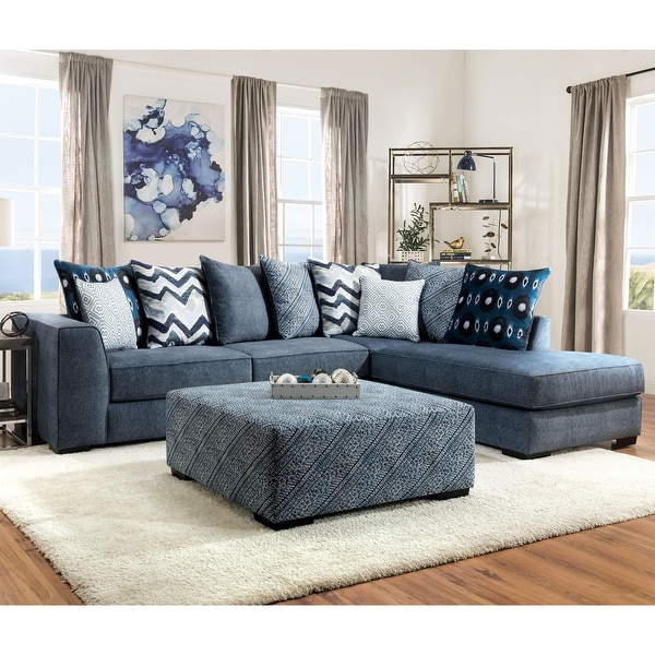 Blue sectional 2024 with chaise