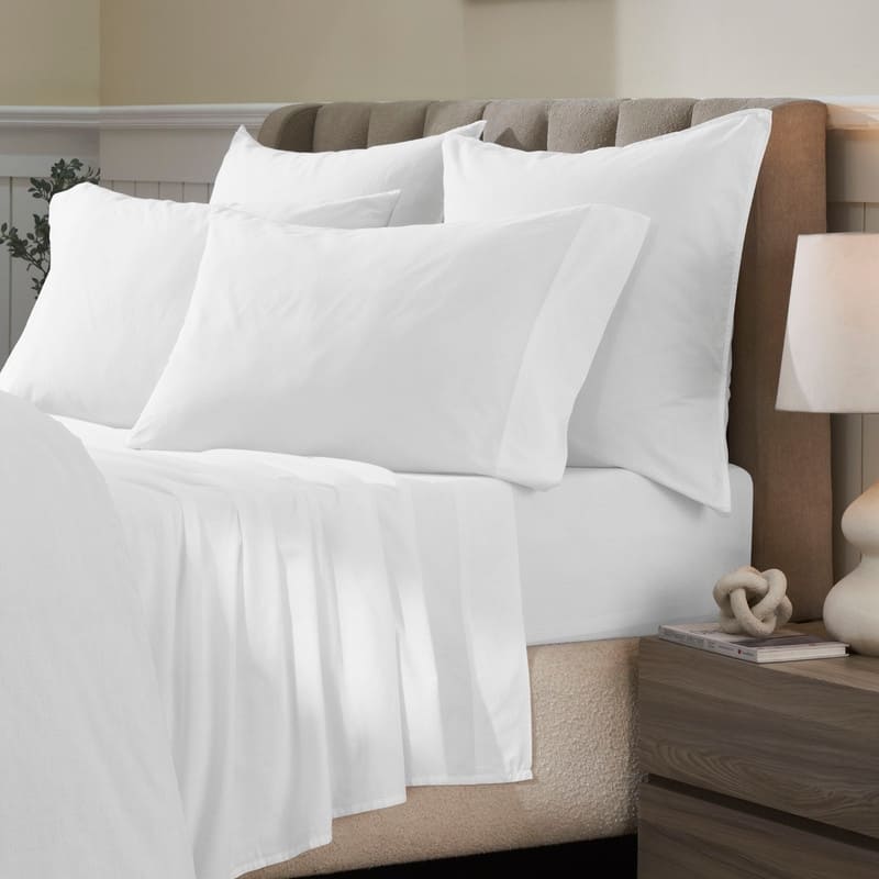 Blue Nile Mills Vintage Washed Cotton Percale Deep Pocket Sheet Set