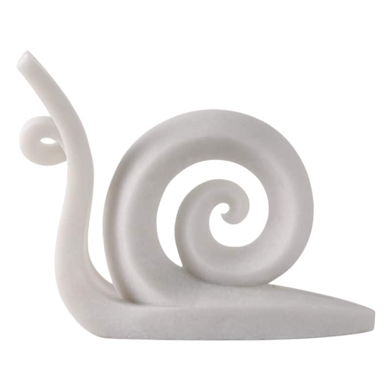 Resin Sculpture Modern Ninove Spiral Snail Figurine - 10" White - 12.5" x 3.25" x 9.75"