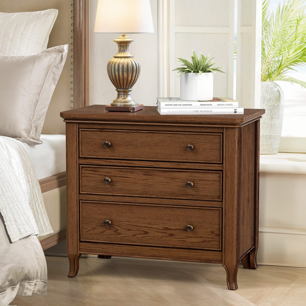 3-Drawer Nightstand for Bedroom and Living Room