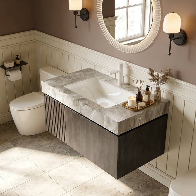 Floating Bathroom Vanity with 1 Pre-drilled Faucet Holes