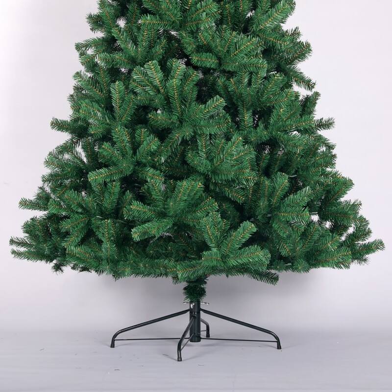 6ft Artificial Christmas Tree Full Natural Spruce PVC Fir Tree Foldable Metal Stand Unlit,Green