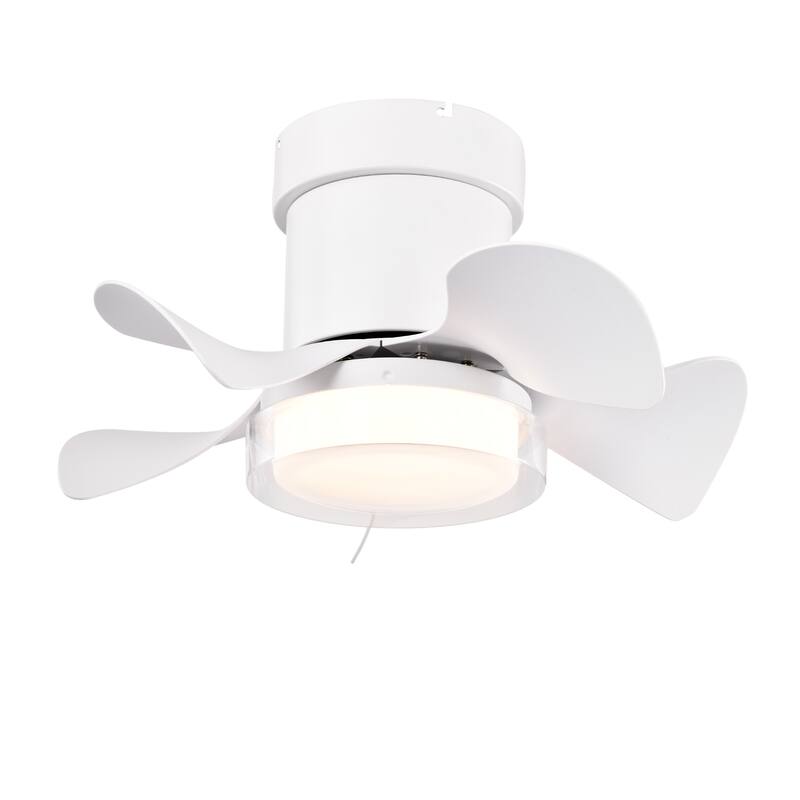 Flush Mount Ceiling Fan with 3 Color Temperatures Light & 6-Speed Remote Control DC Motor, Timer Function