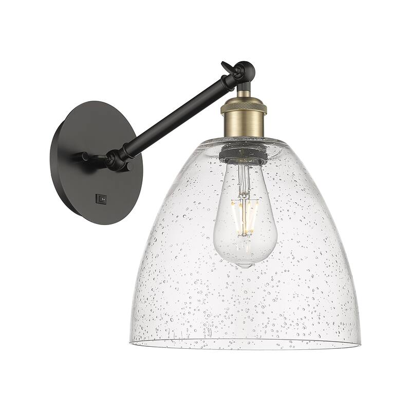 Innovations Lighting Endless Possibilities Ballston - Bristol - 1 Light 9" Adjustable Sconce - Arm Adjusts Up and Down - Black Antique Brass/Seedy