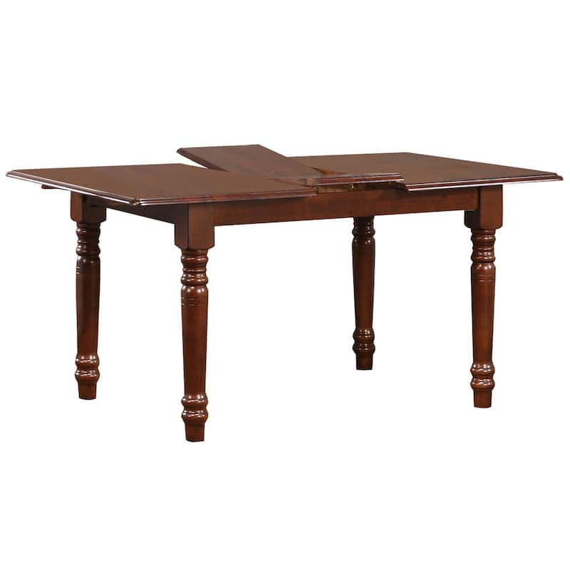Extendable Dining Set 60" Rectangular Table, 5 Piece Retro Arrowback Chairs, Butterfly Leaf, Seats 4-6