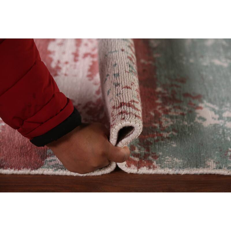 All-Over Abstract Contemporary Foyer Rug Handmade Wool Carpet - 3'3"x 6'3"