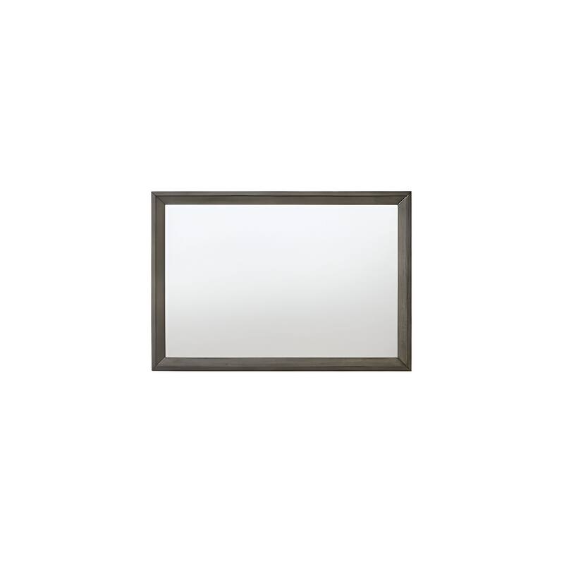 HomeRoots 32" Gray Wood Framed Mounted Dresser Mirror - 46' X '32' X '1