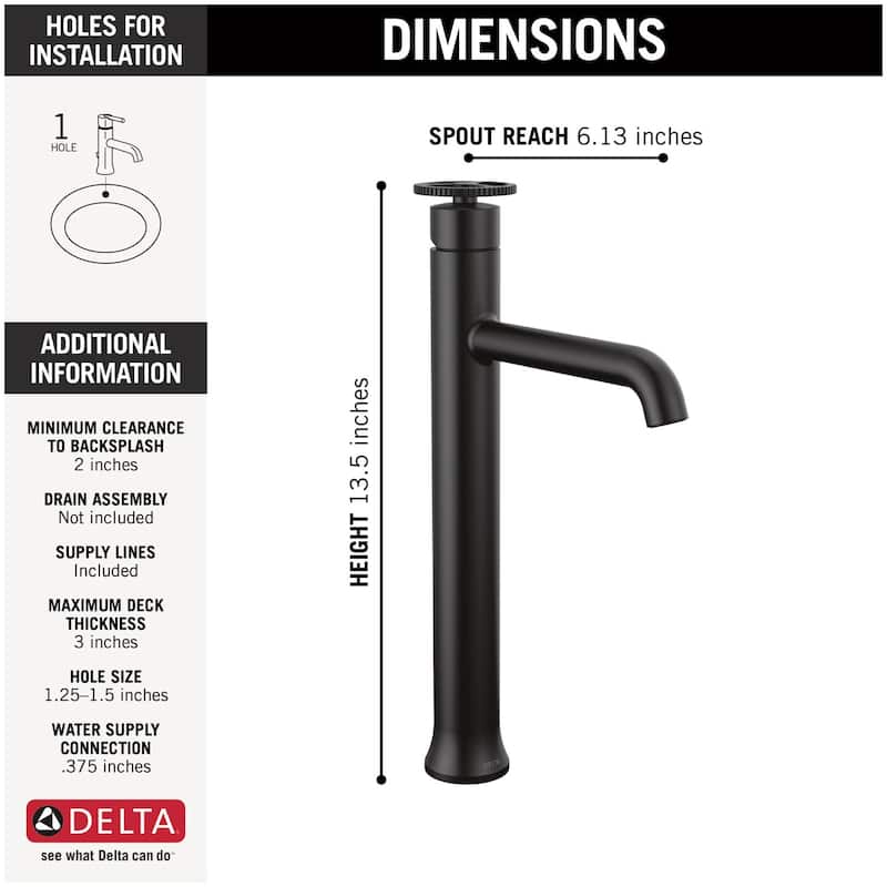 Delta 758-DST Trinsic 1.2 GPM Single Hole Bathroom Faucet