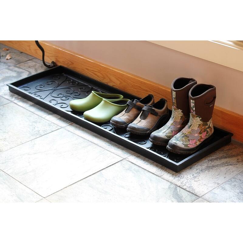 Achla Designs Multi Purpose Rubber Area Boot Tray, Large, 46 Inch Wide, Black