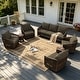 preview thumbnail 41 of 81, Rope Woven Patio Conversation Set with Swivel Chair & Settee Cushions