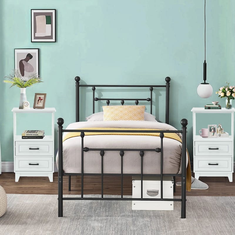 Royalcraft's 2 Pcs Bedroom Nightstands 2-Drawer Storage Floor Cabinet