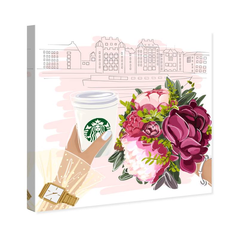 Wynwood Studio Canvas Fashion and Glam Romantic Time Pink and Light Pink Glam Wall Art Canvas Print