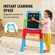 preview thumbnail 7 of 9, 2-in-1 Kids Art Easel Double-Sided Magnetic Whiteboard Chalkboard Rotating - Multi