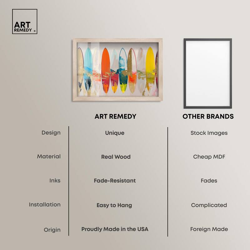 Surfboard Horizons II Shadowbox by Art Remedy