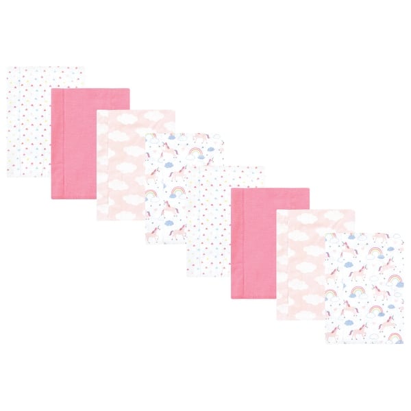 slide 1 of 1, Hudson Baby Girls Cotton Poly Flannel Burp Cloths 8-Pack, Unicorns Rainbows, One Size - Unicorns Rainbows 8-Pack - One Size One Size - Unicorns Rainbows 8-Pack