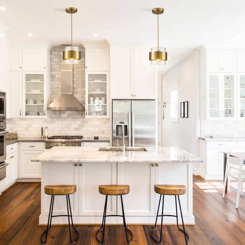Santorini Modern Brass Kitchen Pendant Light Adjustable Hanging Light