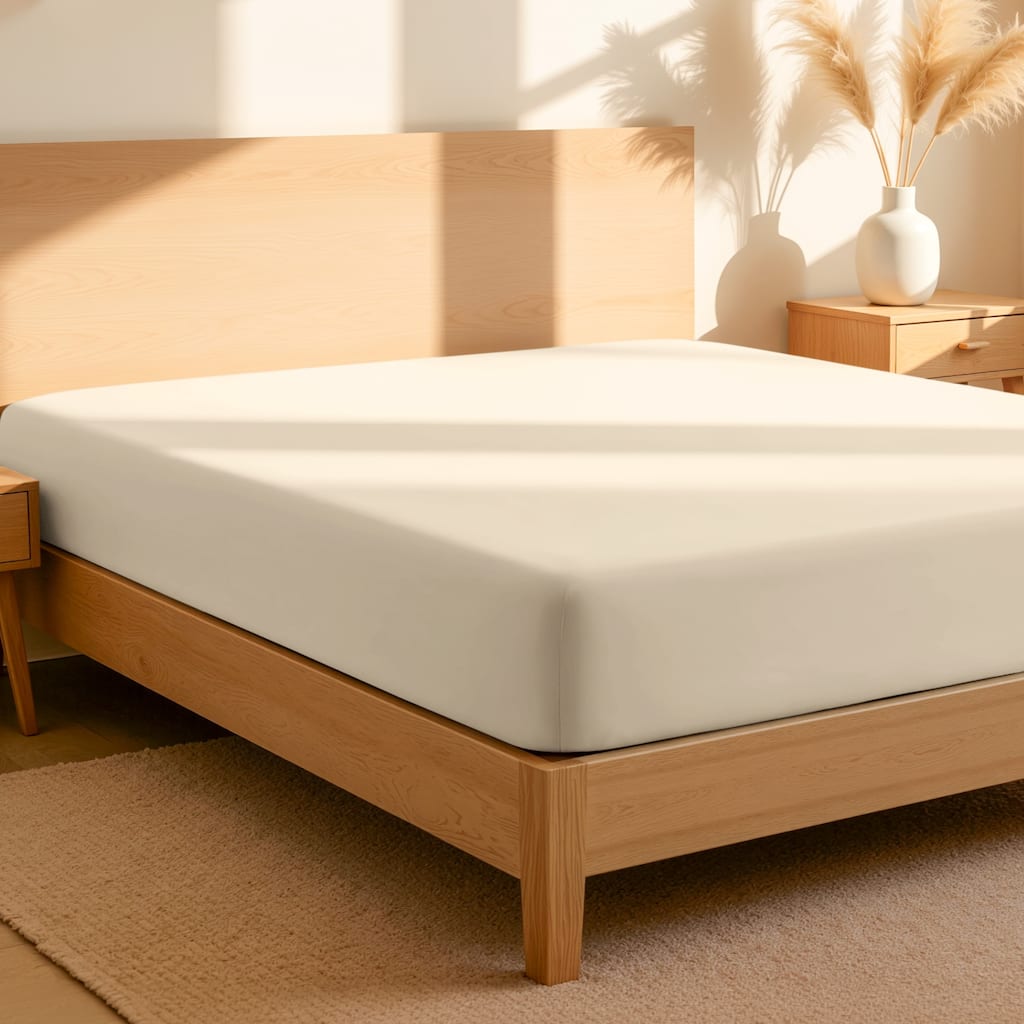 Bare Home Organic Cotton Percale Fitted Bottom Sheet