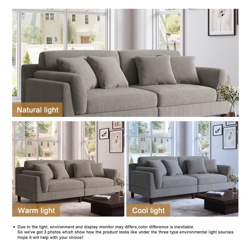 90 inch Deep Seat Sofa Comfy Couch for Living Room