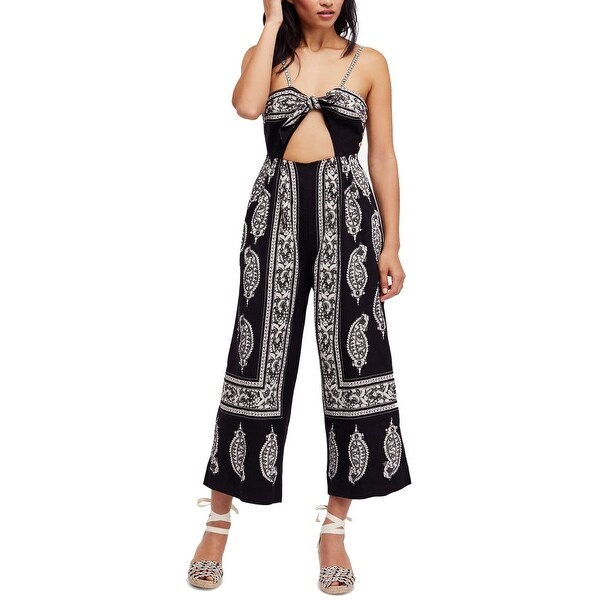 black and white print jumpsuit