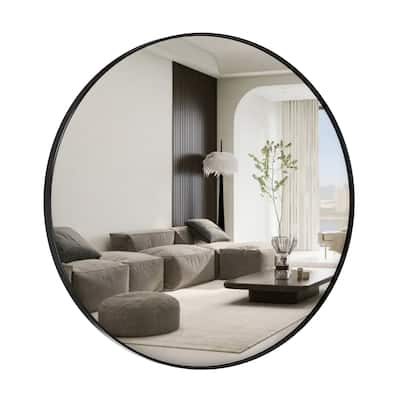 Modern Wall Mirrors, Round Mirror with Metal Framed, Bathroom Mirror with Round Corner Vanity Mirror Accent Mirror