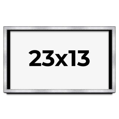 23x13 Shadow Box Frame Silver | 1.375 Inches Deep Real Wood