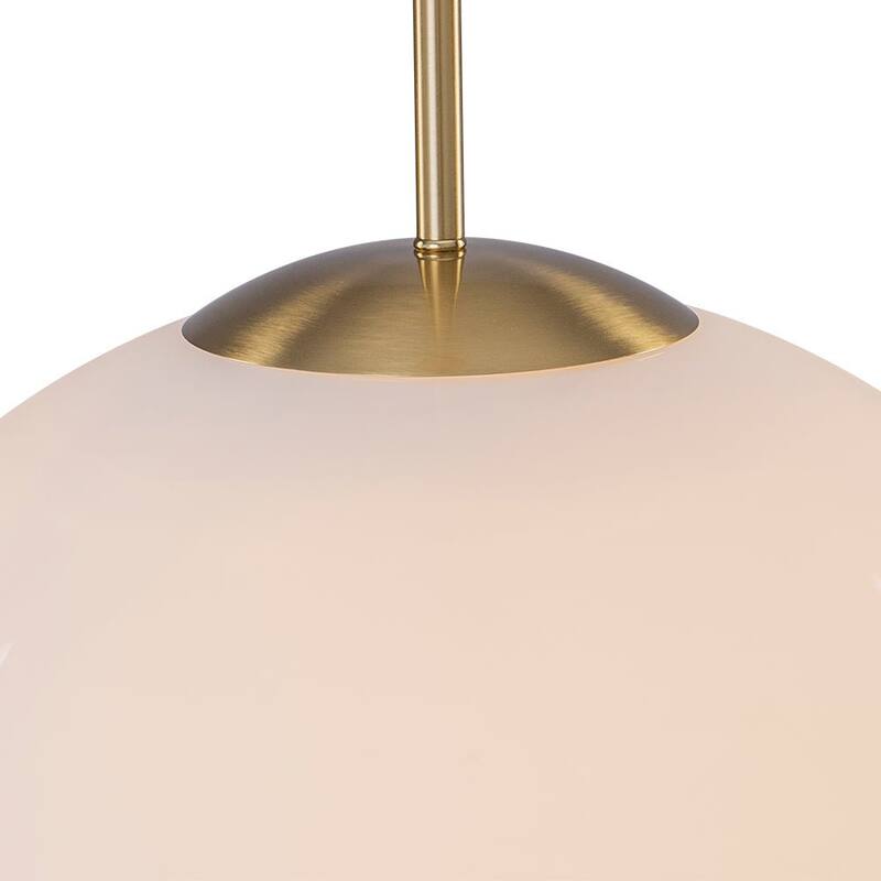 Modern Minimalist 1-Light Glossy Milky Glass Globe Pendant - 15.7 in