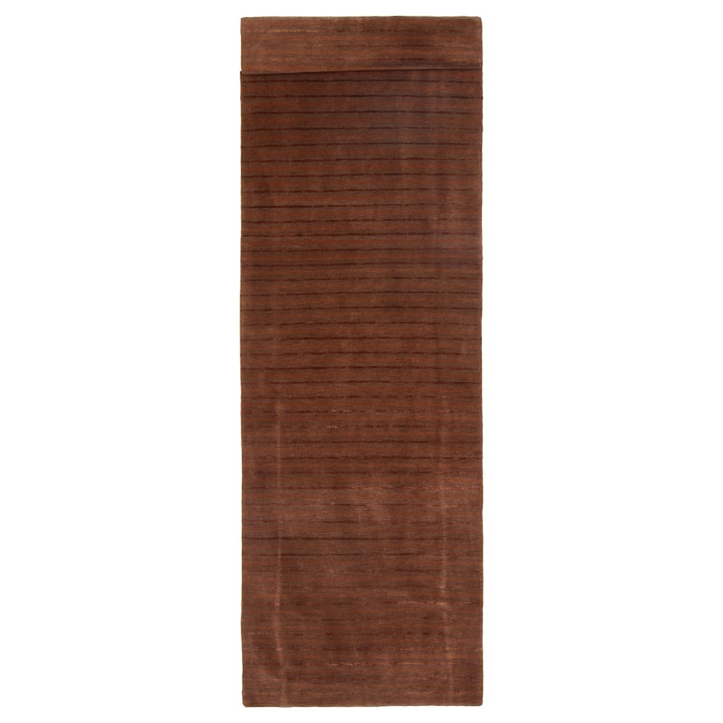 ECARPETGALLERY Hand-knotted Opulence Brown Wool Rug - 3'2 x 11'6
