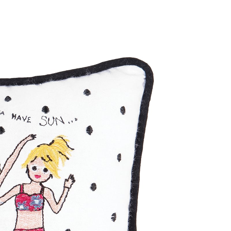 Just Want To Have Fun Embroidered Petite Throw Pillow