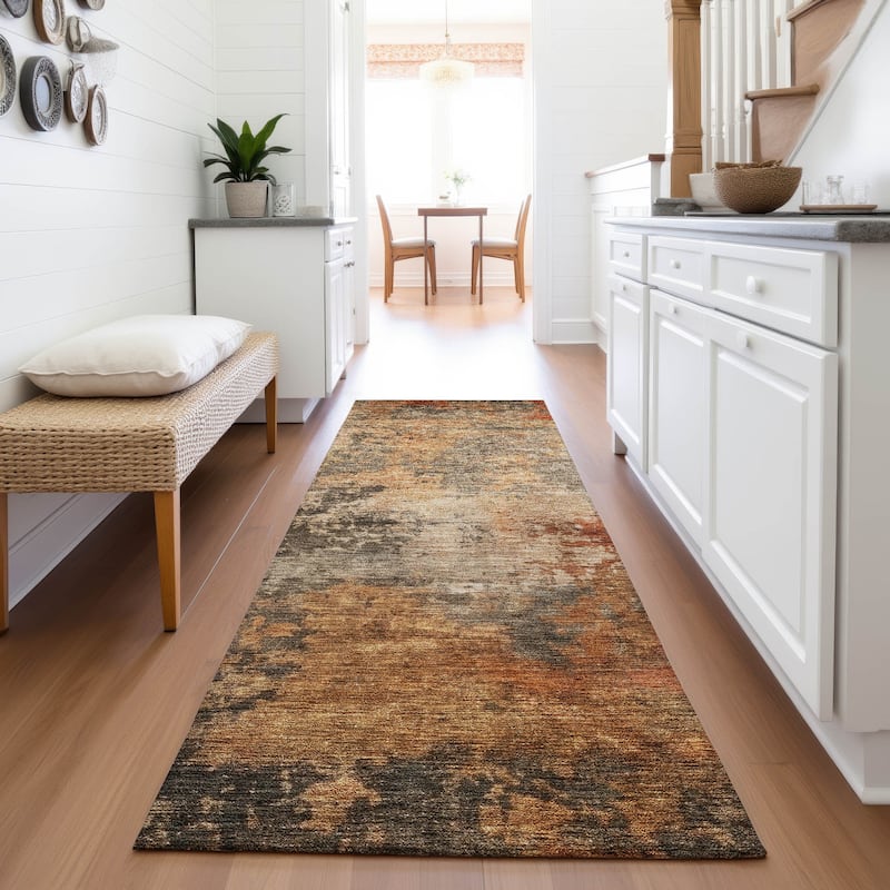 Premium Washable Super Soft Modern Phoenix Mayfield Rug - Khaki - 2'3" x 7'6"