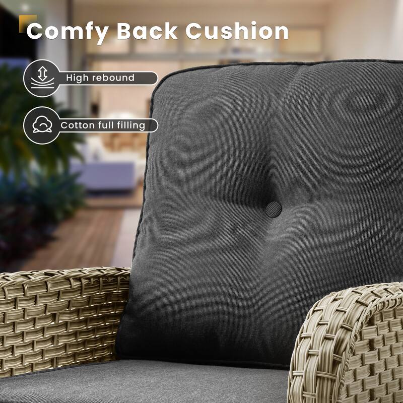 XIZZI Outdoor Patio Furniture Conversation Set with Fire Table