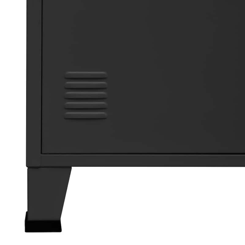 vidaXL Bookshelf Bookcase with 3 Shelves Decor Cabinet with Display Steel - 31.5" x 12.6" x 70.9"