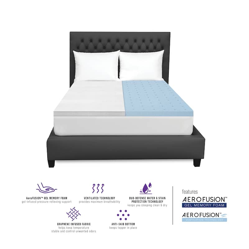 CLOSEOUT 2-Inch Memory Foam Mattress Topper with Graphene Cover