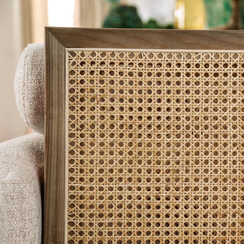Jacques Mid Century Modern Rattan 3-piece Living Room Set by Furniture of America