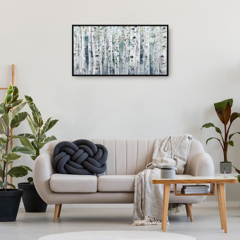 Spring Birches Indigo By Studio Arts Canvas Art Print