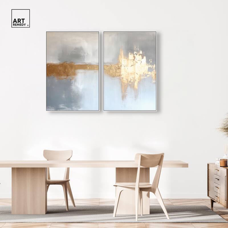 Serenity in Gold I Canvas Set of 2 by Art Remedy