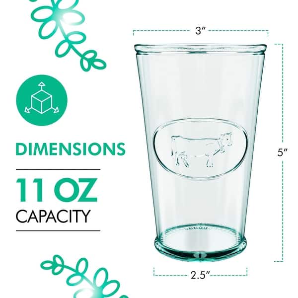 Amici Home Vintage Farmhouse Embossed Milk Cow Glass Tumblers Set - On Sale  - Bed Bath & Beyond - 38339402