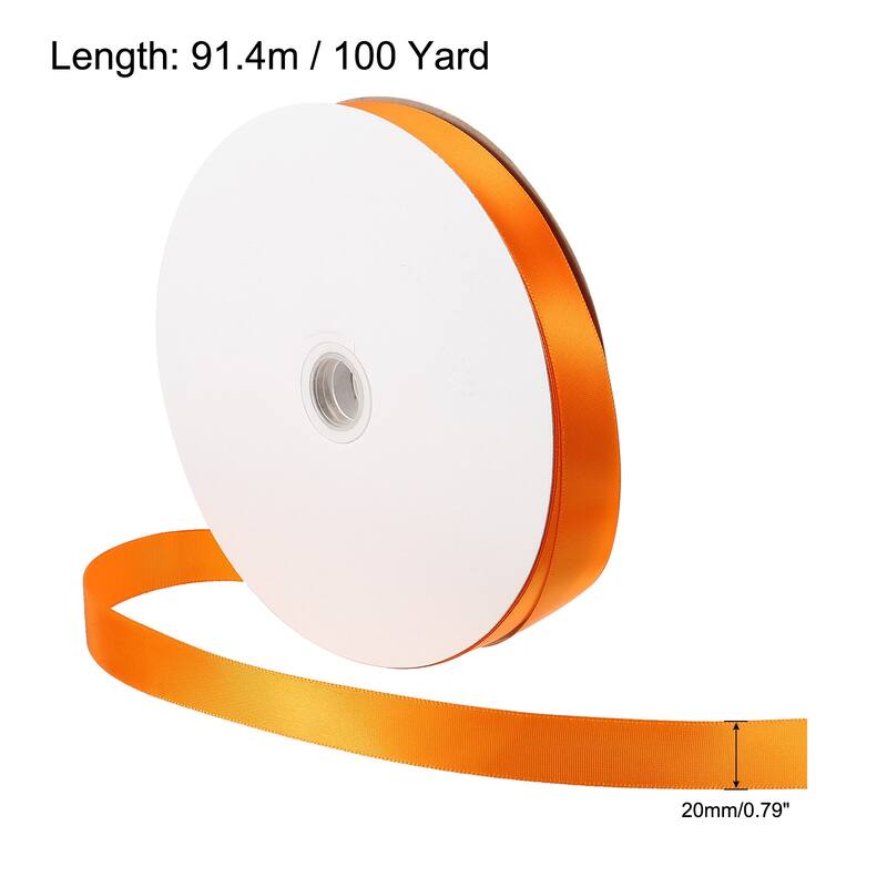 Satin Ribbon, Double Face Solid Crafts Roll for Party Home Decoration - Orange