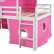preview thumbnail 3 of 5, Pink Castle Bunk Bed with Slide, Tent, Tower, Guardrail