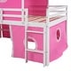 preview thumbnail 3 of 5, Pink Pine Wood Bunk Bed with Castle-Inspired Tower