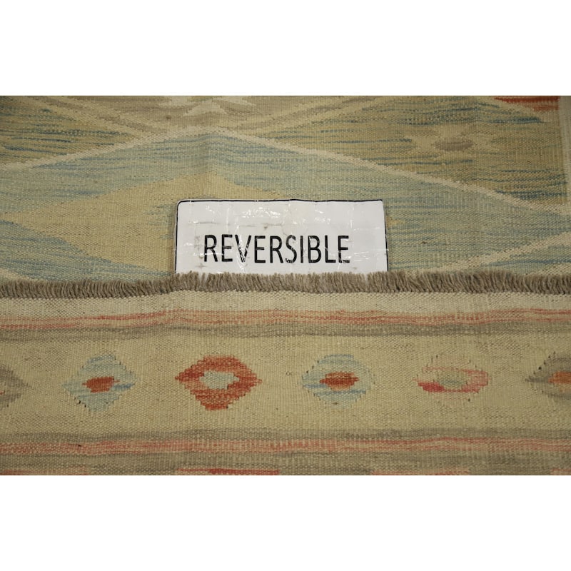 Hand Woven Oriental 100% Wool Carpet Southwestern Tribal Multi-Colored Kilim Area Rug - 7' 10'' X 5' 9''