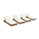 preview thumbnail 37 of 67, Christopher Knight Home - Ian Set of 4 Outdoor Chaise Lounge, Acacia Wood Adjustable Reclining & Water-Resistant Cushion