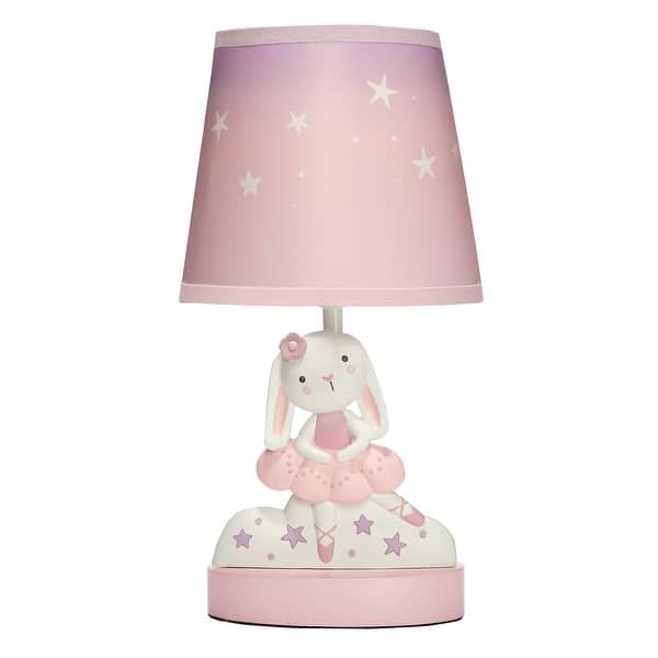 slide 2 of 5, Bedtime Originals Tiny Dancer Bunny & Stars Pink Nursery Lamp with Shade & Bulb