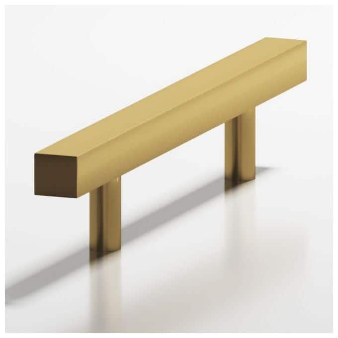 Colonial Bronze 507 Solid Metal 3-1/2" Center to Center Modern - Satin Brass - Satin Brass