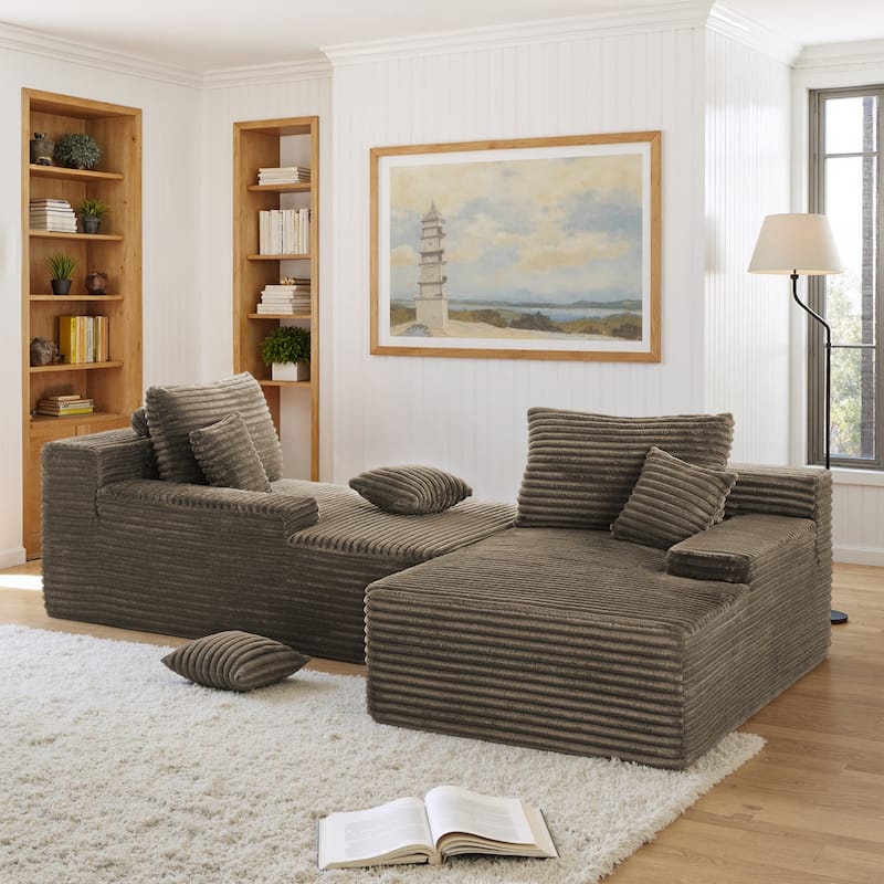 Cathy 82" W No Assembly Required Chaise Sofa Lounge Sectional Couch