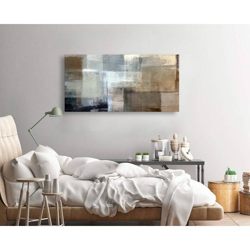 Abstract Wall Art Print Paintings Grey and Brown