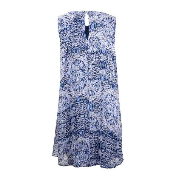 Shop Bcbgeneration Women S Printed Pleated Shift Chiffon Dress
