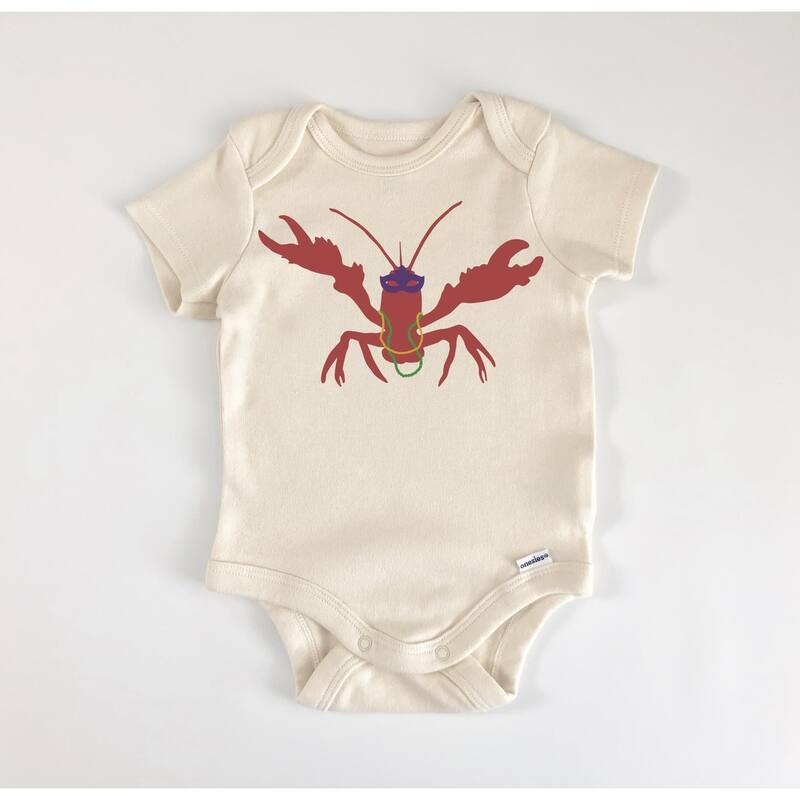 Crawfish Mardi Gras - Baby Boy Girl Clothes Infant Bodysuit Funny Cute Newborn - Blue - 0-3M