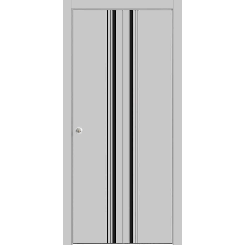 Bi-fold Doors 36 x 80 Planum 0011 Grey Matte with Sturdy Tracks