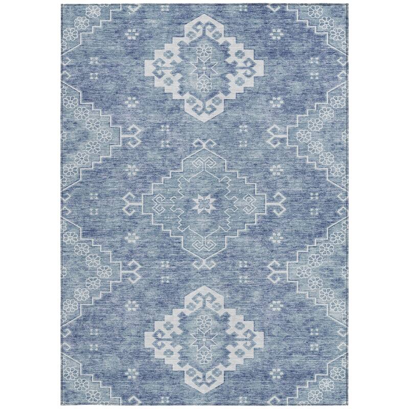 HomeRoots Medallion Traditional Rectangle Outdoor Rug
