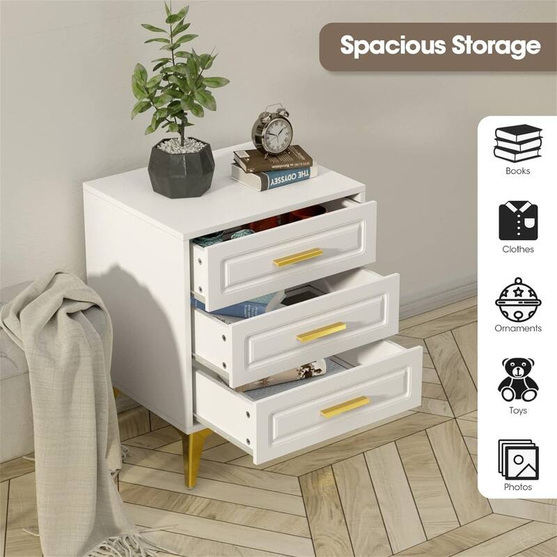Nightstand with 3 Drawers